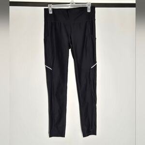 Xersion Black Leggings with Reflective Accents